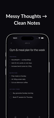 VoiceNote AI: Brain to Tasks iPhone screenshot
