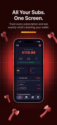 SubAxe: Subscriptions & Bills screenshot