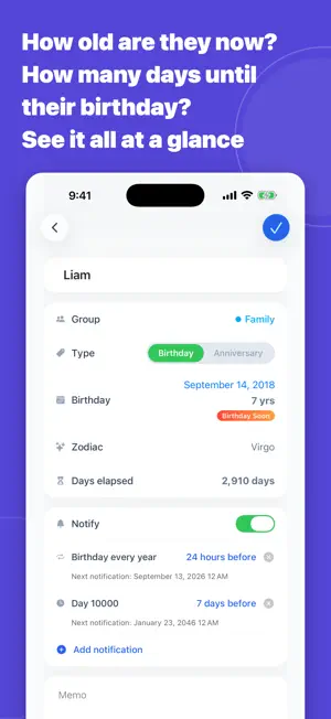 DayList - Birthday Reminder screenshot 2