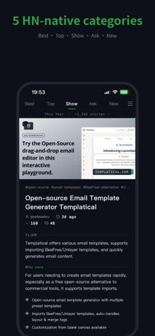 GistForge - Hacker News Reader Screenshot 4 of 6