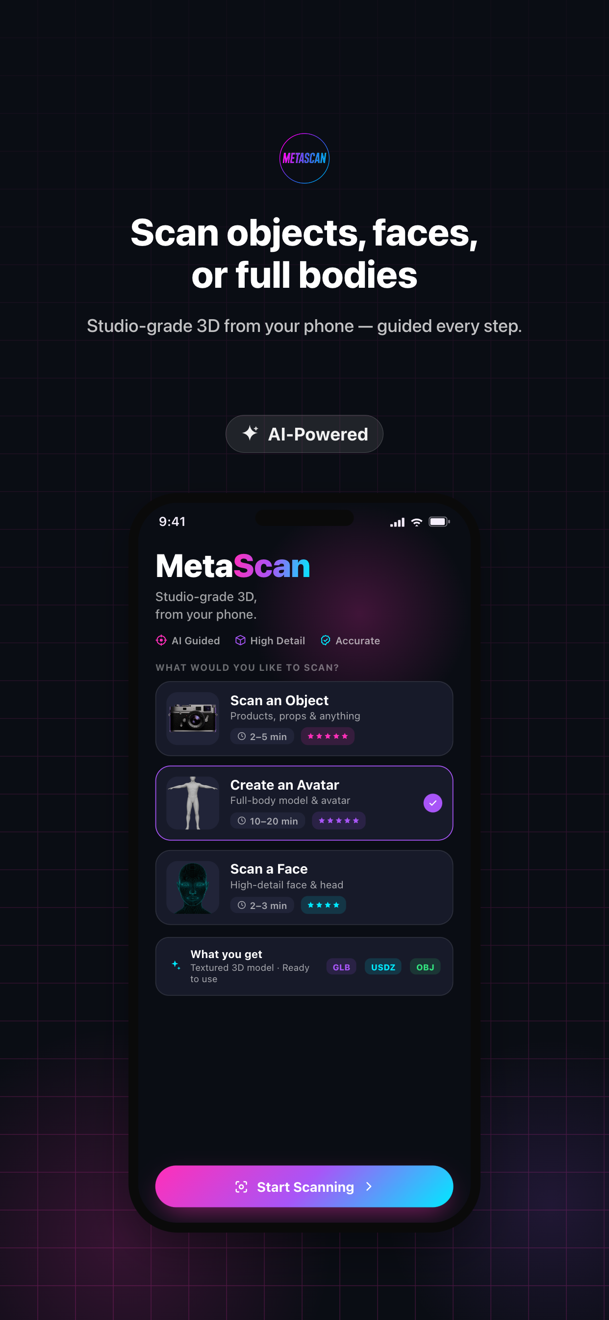 MetaScan: 3D Scanner & Avatar screenshot 2