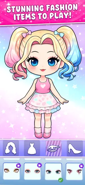 Chibi Dolls: Dress Up Salon screenshot 2