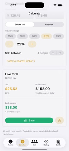 Tip Arbiter のスクリーンショット