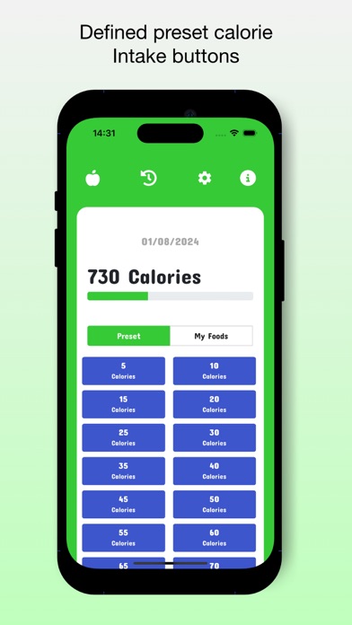 Screenshot #1 pour Daily Calorie and Weight Log