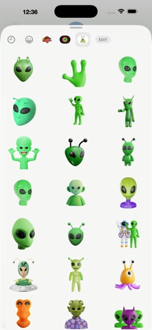 Cute Green Alien - WAStickers screenshot