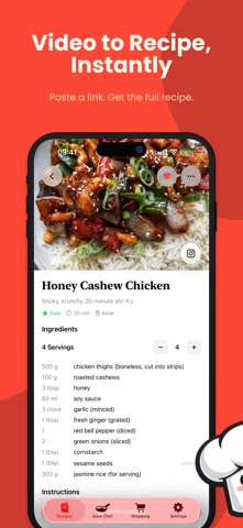 Video to Recipe AI: ReelMeal iPhone screenshot