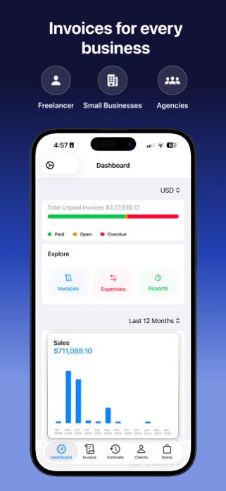 FreeMakers: Invoice Maker App Screenshot 1 of 5
