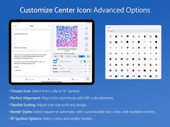 QR Factory 3 iPad screenshot 4 - Graphics & Design app