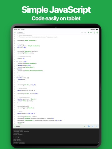Simple JavaScript iPad screenshot