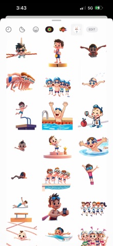 Swimming Competition Stickers iPhone screenshot