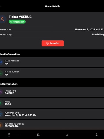 Outix CheckIn iPad screenshot