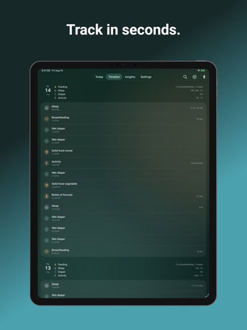 Baby Tracker - Livona iPad screenshot