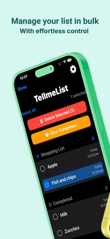 Tellmelist-Voice Shopping List iPhone screenshot