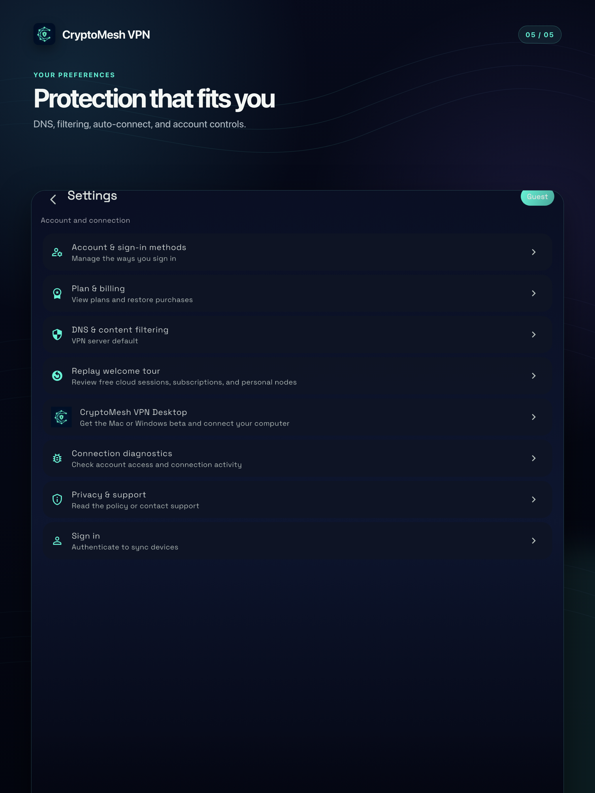 CryptoMesh VPN screenshot 8