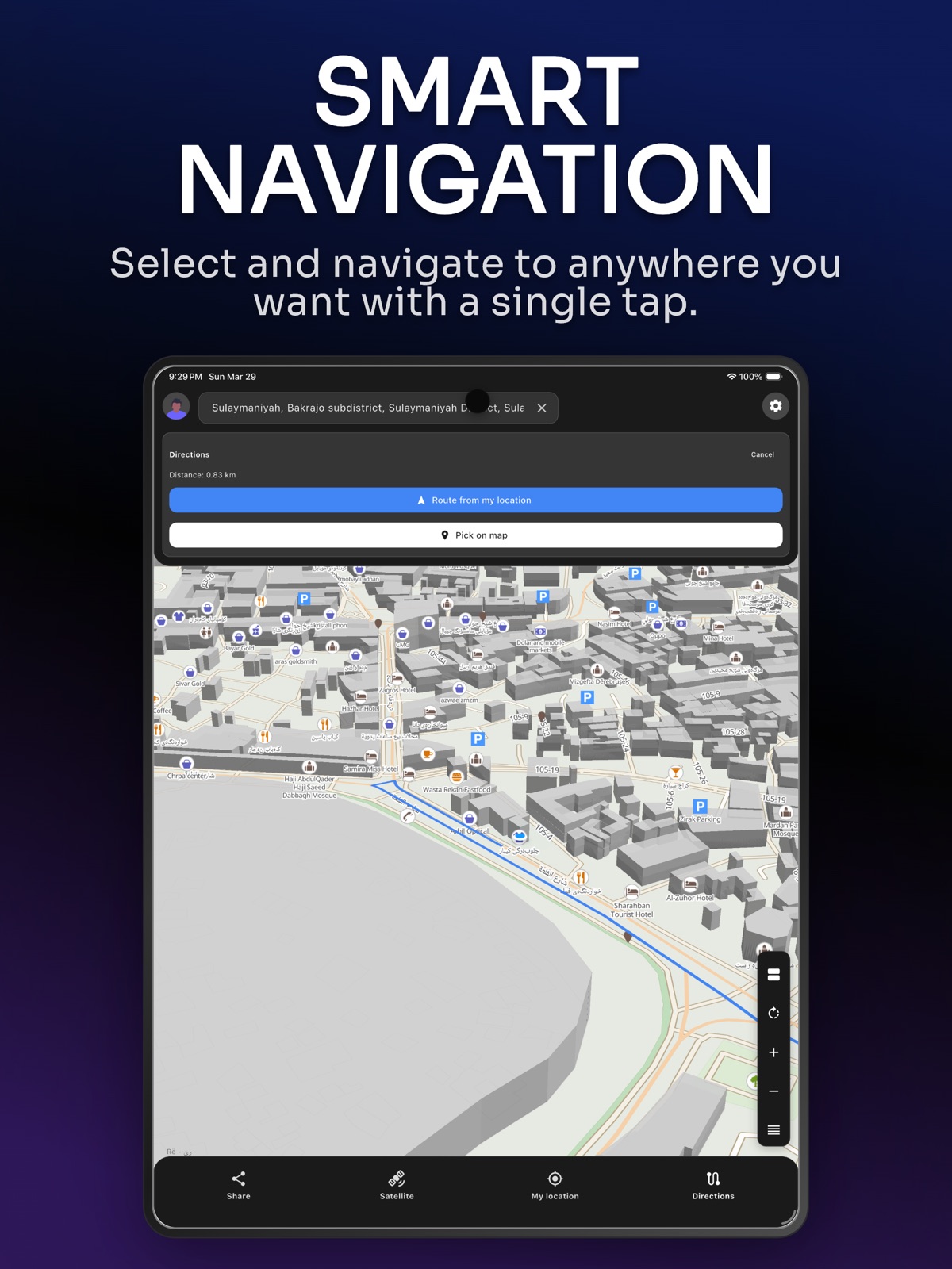 Rë - ڕێ: Maps & Navigation ipad screenshot 4
