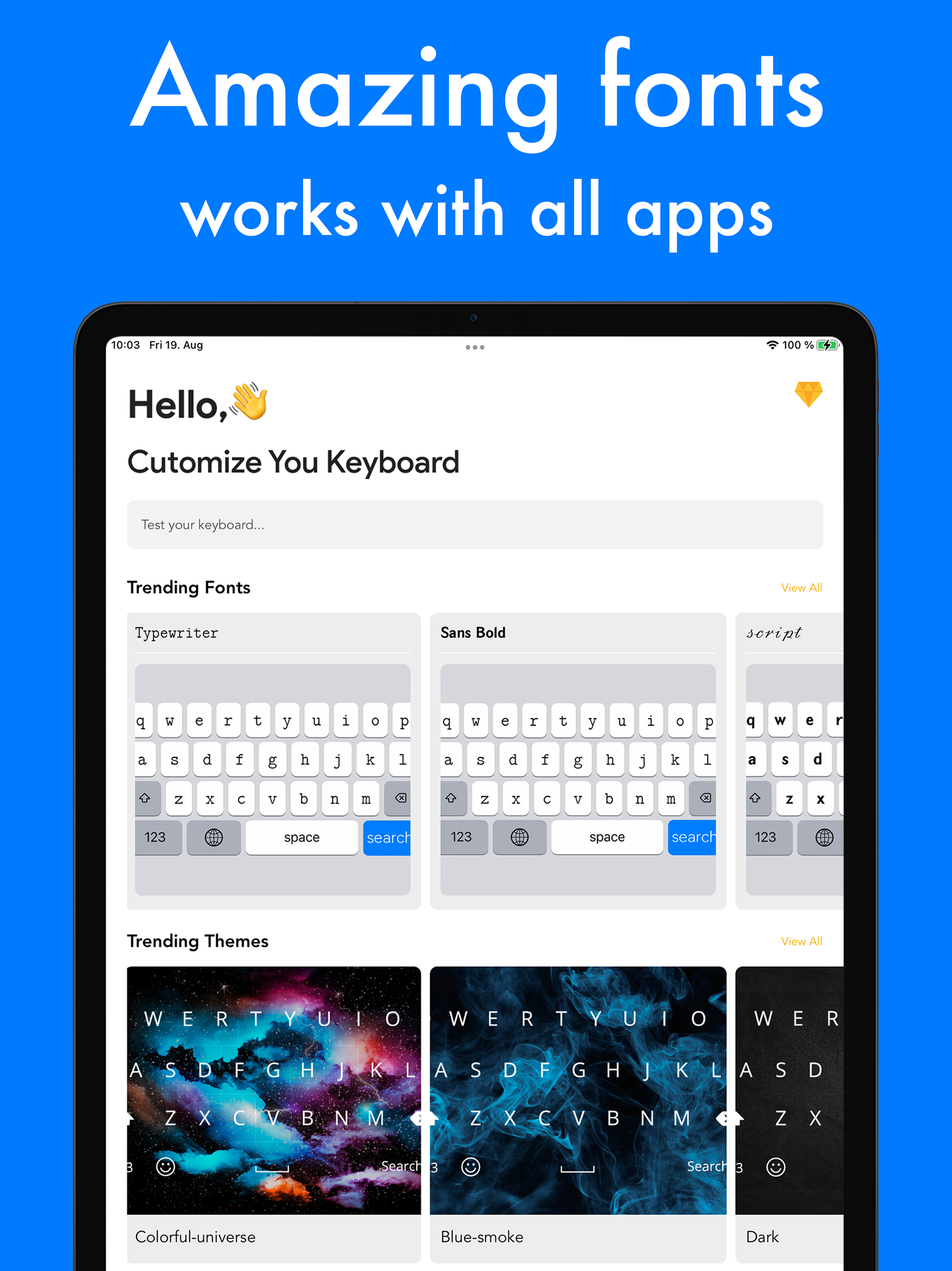 Aa Teclado, letras para iPhone