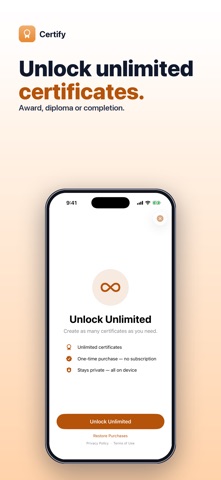 Certify: Certificate Maker iPhone screenshot