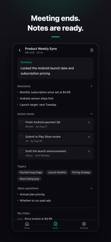 MinuteMate: AI Meeting Notes Screenshot 1 of 5