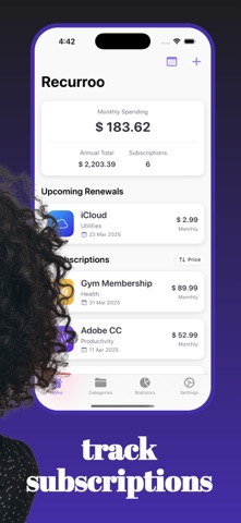 Recurroo - Track Subscriptions Screenshot 2 of 7