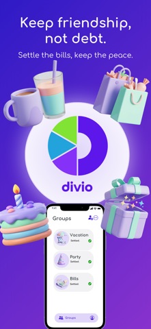 Divio: Split Expenses & Bills iPhone screenshot