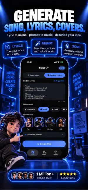 Tunely: AI Songs & Music Maker screenshot 2
