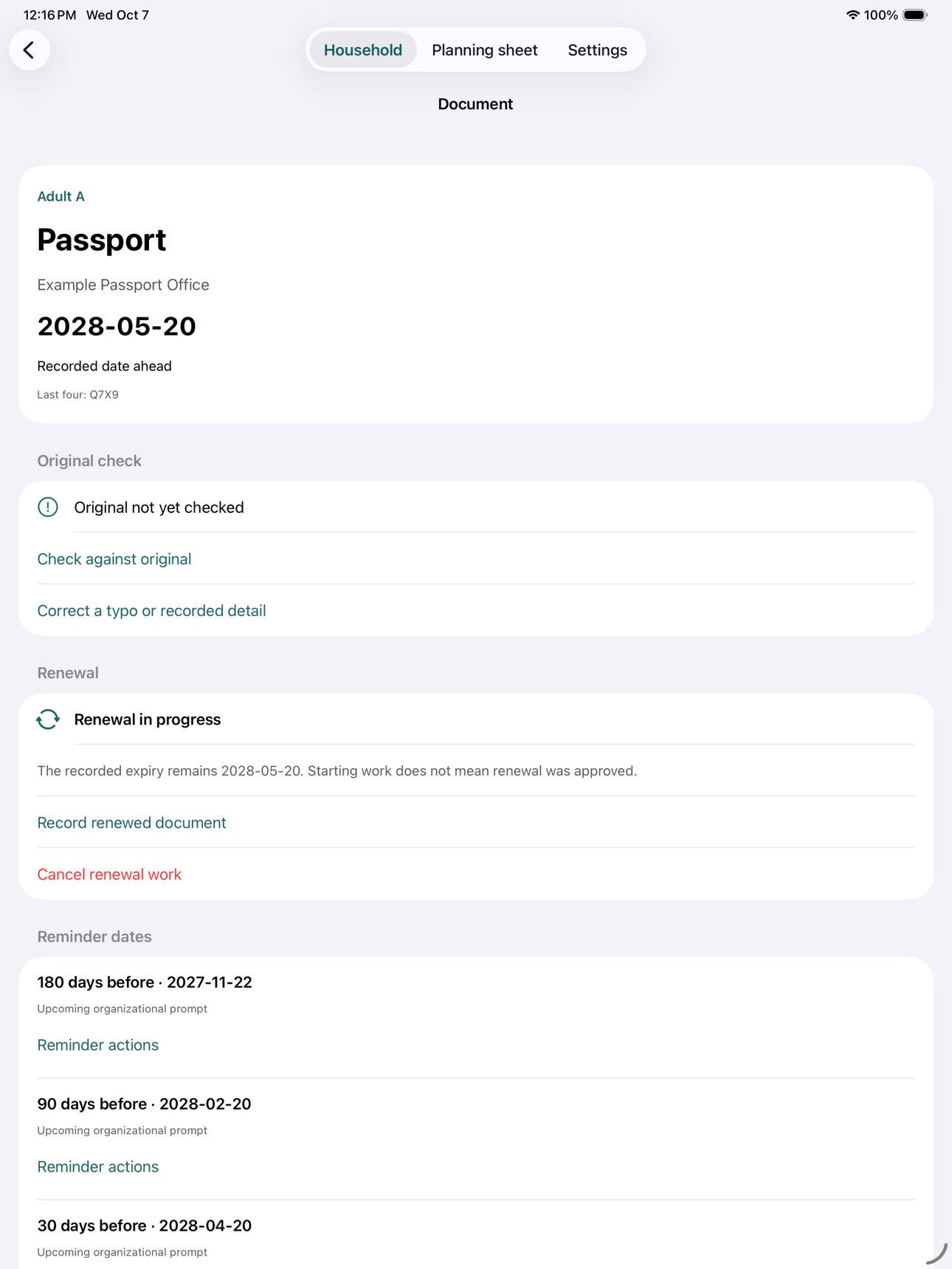 Screenshot 8 of Family Document Dates