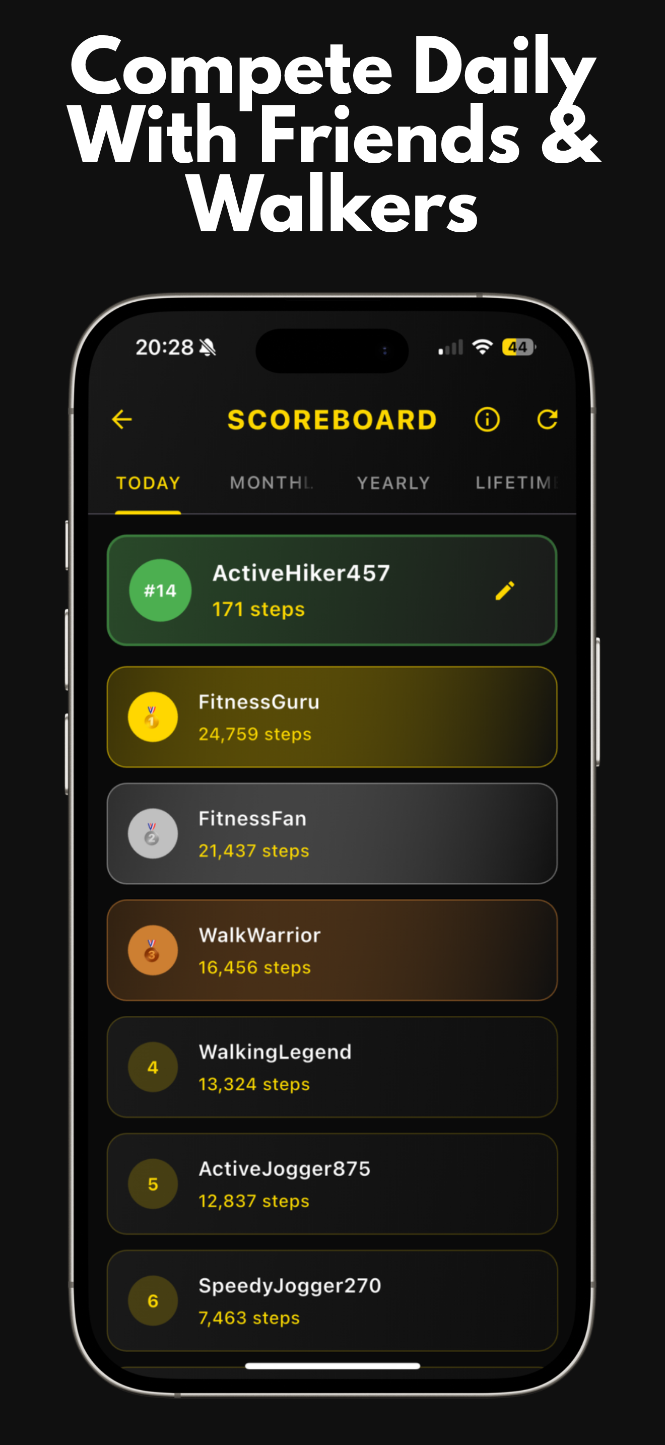Steppr - Stepcounter Pedometer screenshot 4