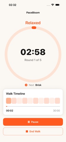 PaceBloom Interval Walk Screenshot 2 of 5