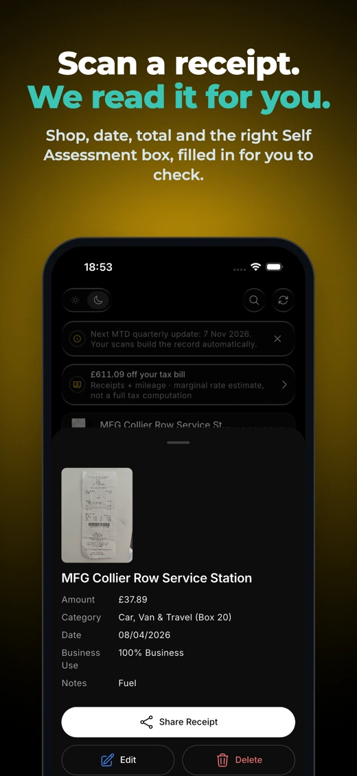 PocketReceipt: UK Tax Receipts screenshot 1