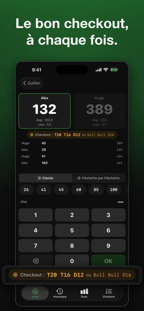 Darts Tracker - Score & Stats — capture d'écran iPhone 6