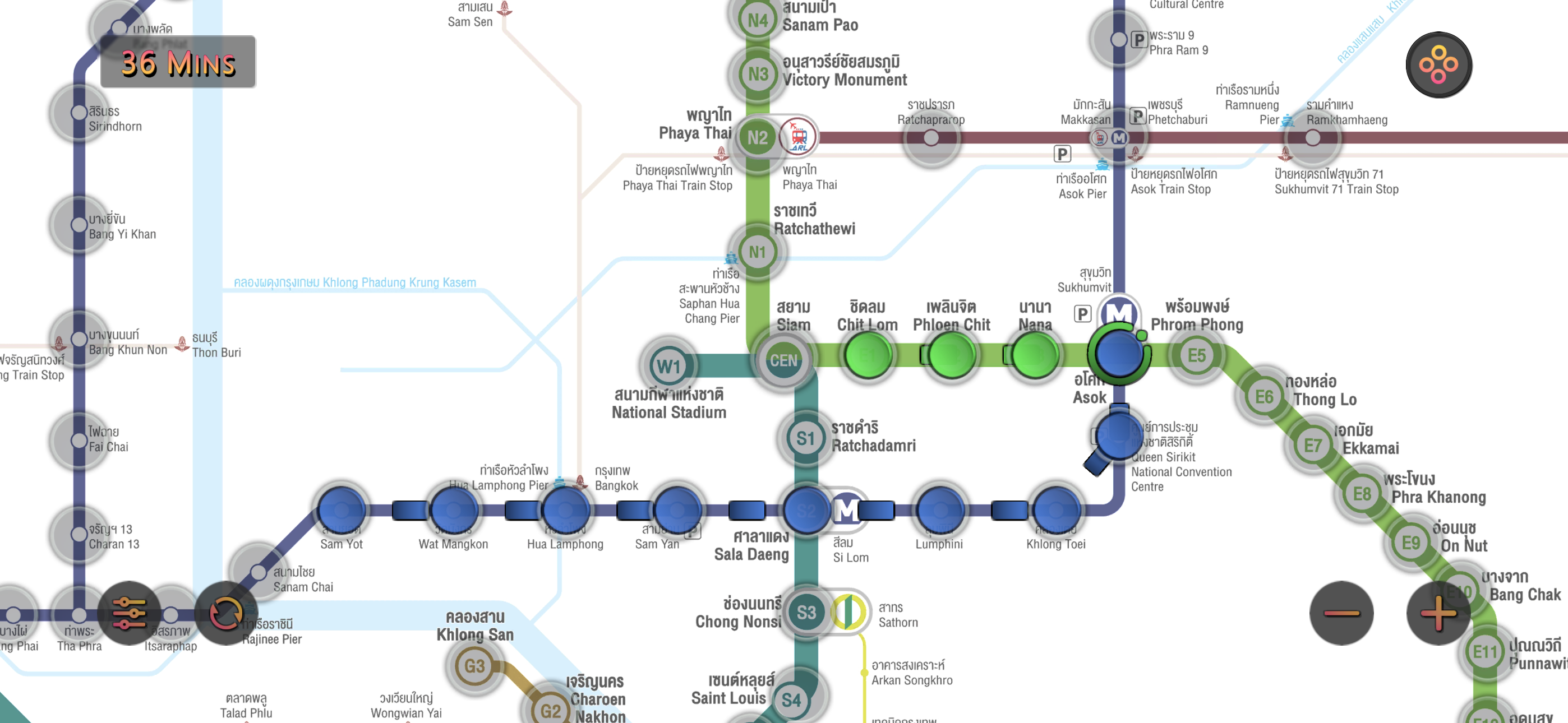 Bangkok MRT BTS Map Route