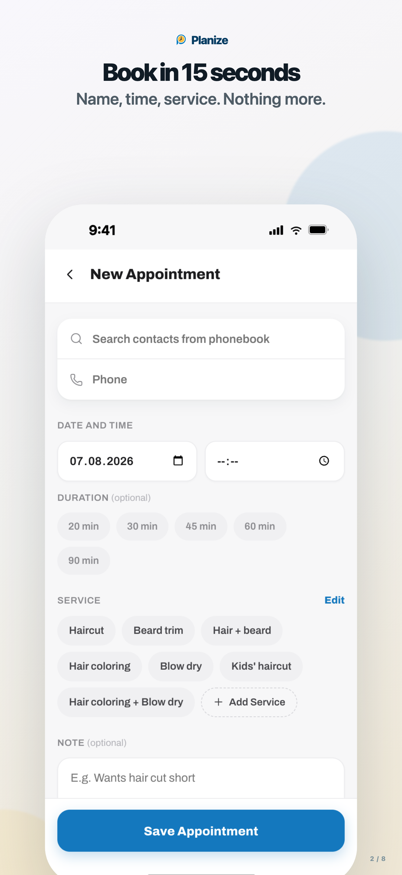 Planize: Appointment Planner screenshot 2