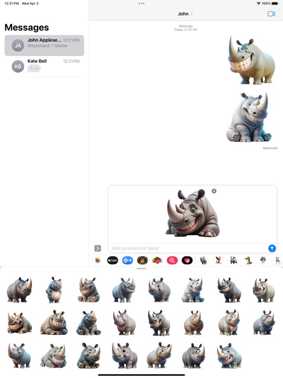Screenshot #6 pour Happy Rhino Stickers