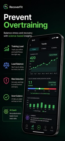 RecoverFit: HRV & Recovery iPhone screenshot