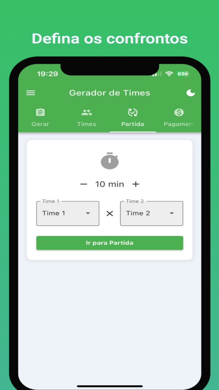 Sorteio de Times - Futebol
