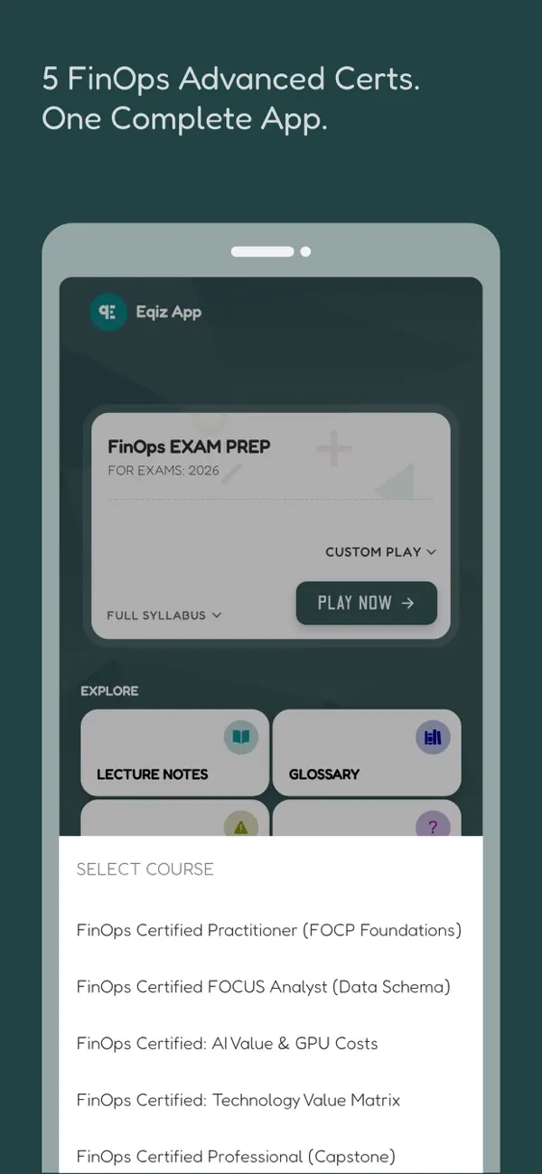 Screenshot #2 pour FinOps Cloud Exam Prep (+AI)