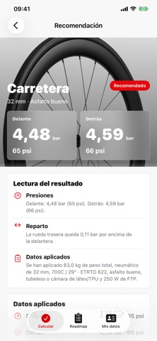 Presión Ruedas Bici screenshot
