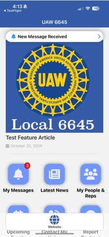 UAW 6645 iPhone screenshot
