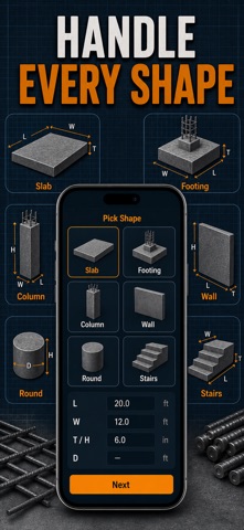 Concrete Calculator & Rebar iPhone screenshot