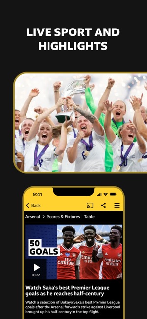 Screenshot of BBC Sport