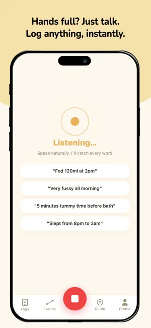 Nurvo - AI Voice Baby Tracker screenshot 2