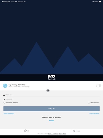 802 CU Card App iPad screenshot