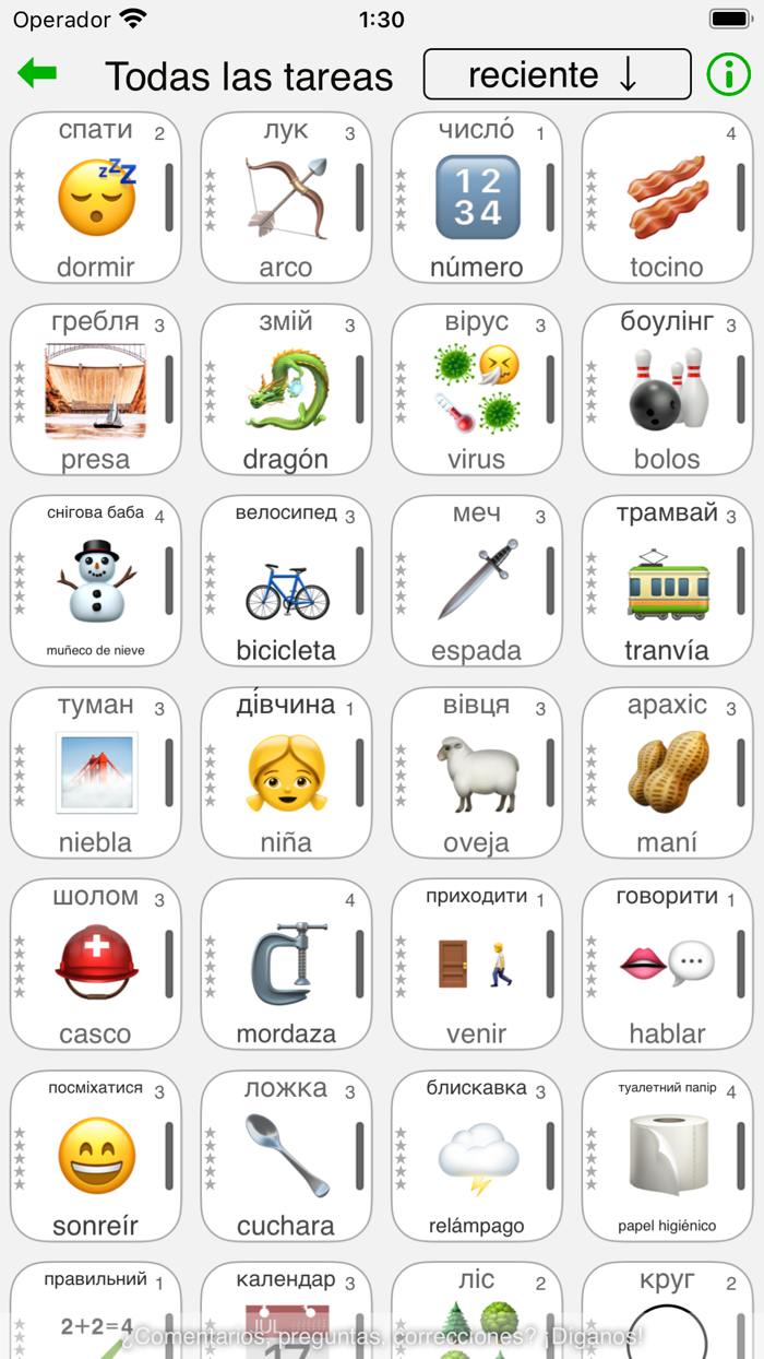 Ucraniano - aprender palabras