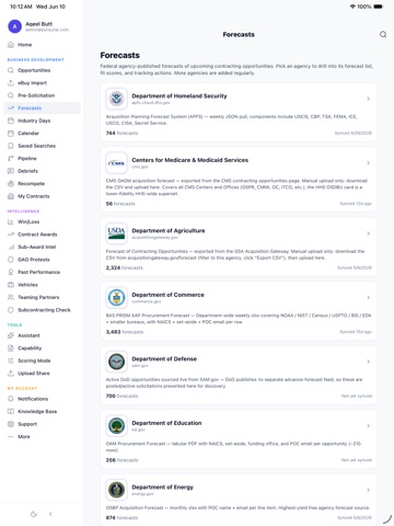 PursuitAI GovCon iPad screenshot