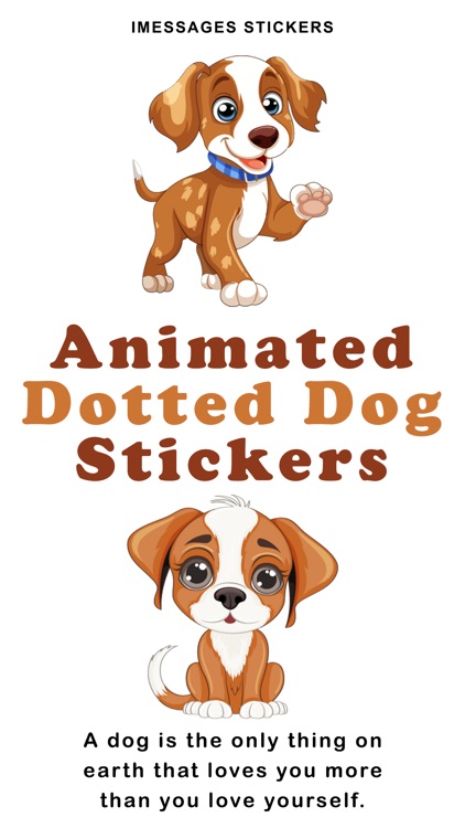 Animated Dotted Dog Stickers