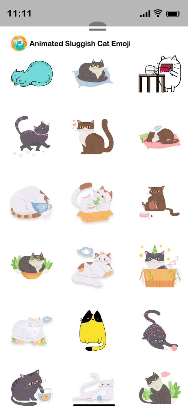Screenshot #3 pour Animated Sluggish Cat Emoji