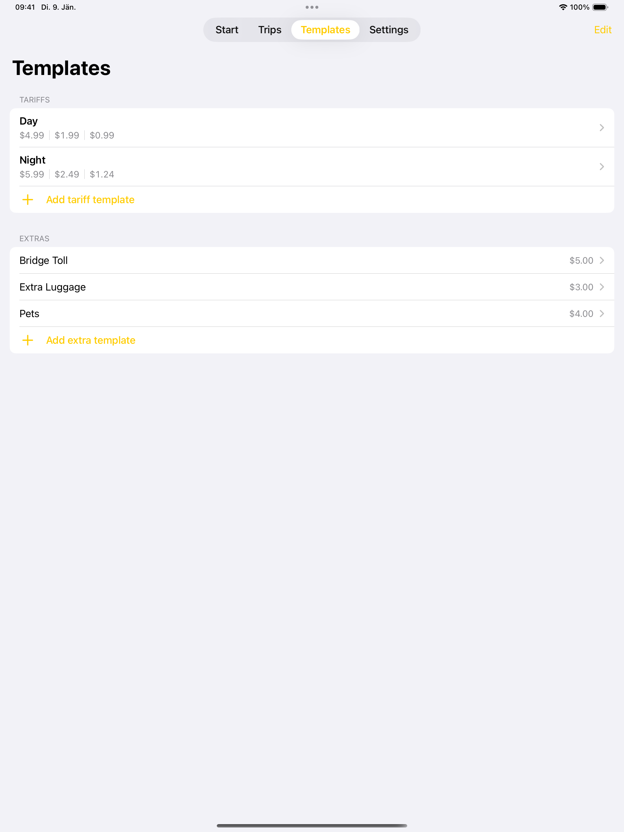 Taxi Meter: Trip & Mileage Log