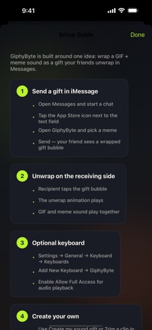 GiphyByte - GIF Sound Gifts iPhone screenshot