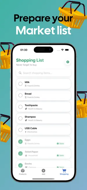 Fridge: Grocery List & Alarms screenshot 2