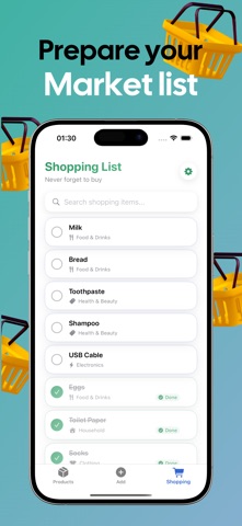 Fridge: Grocery List & Alarms screenshot